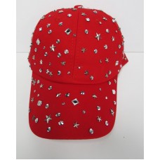 Mujer&apos;s Girl&apos;s RED Bling Rhinestone Crystal Star Studded Basebal Cap Hat   eb-59828309